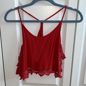 LA Hearts Lace Cut-out Racerback Tank
